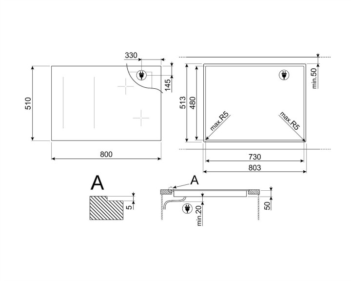 SMEG indukcinė kaitlentė SIM3844D  | 5