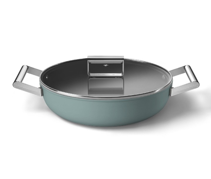 SMEG troškintuvas su dangčiu, smaragdo spalvos Ø 24 cm, 4,3 l | 1
