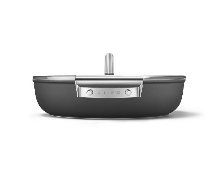 SMEG troškintuvas su dangčiu, juodos spalvos Ø 24 cm, 4,3 l | 3