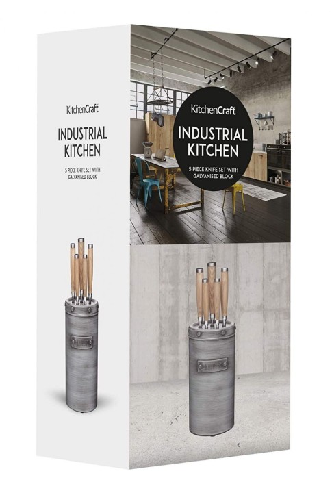 CREATIVE TOPS peilių komplektas su stovu "Industrial kitchen", 6 dalys  | 8