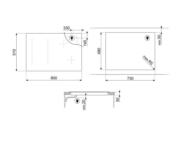 SMEG indukcinė kaitlentė SI1M4844D  | 2