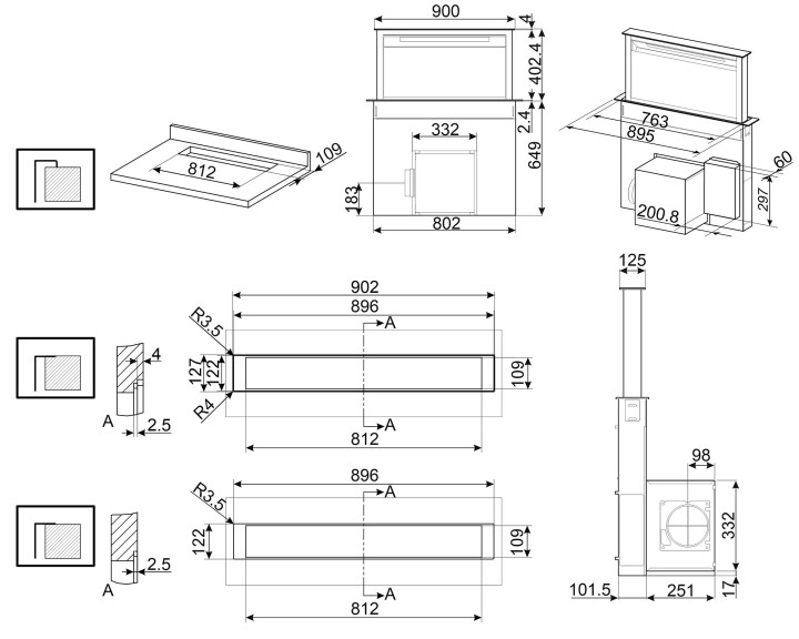 SMEG gartraukis KDD90CNE2  | 4