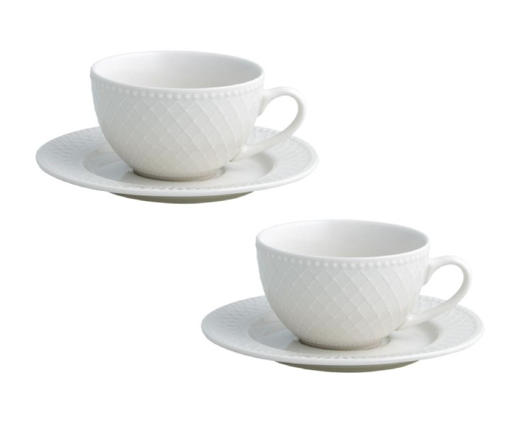 BRANDANI porcelianinių puodelių su lėkštutėmis rinkinys "Burlesque" 2 vnt.,100 ml | 1