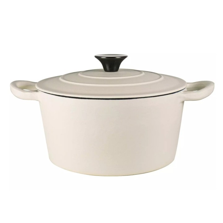 GUSTA ketaus troškintuvas su dangčiu, baltas, Ø 24 cm 3,9 l | 1