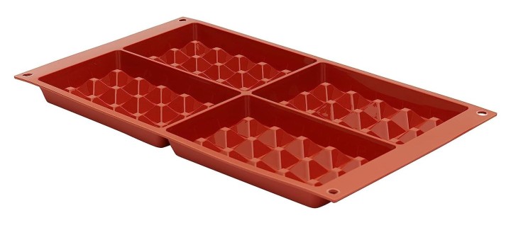 SILIKOMART silikoninė kepimo forma vafliams "Waffel Classic SF155" 4 x 137 ml (viso: 548 ml) | 4