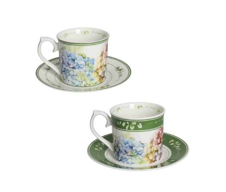 BRANDANI porcelianinių puodelių su lėkštutėmis rinkinys "Flora" 2 vnt. 100 ml | 1